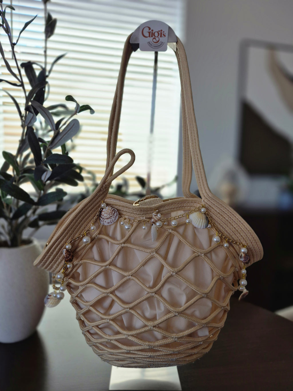 Sandy Pearl Bucket Bag