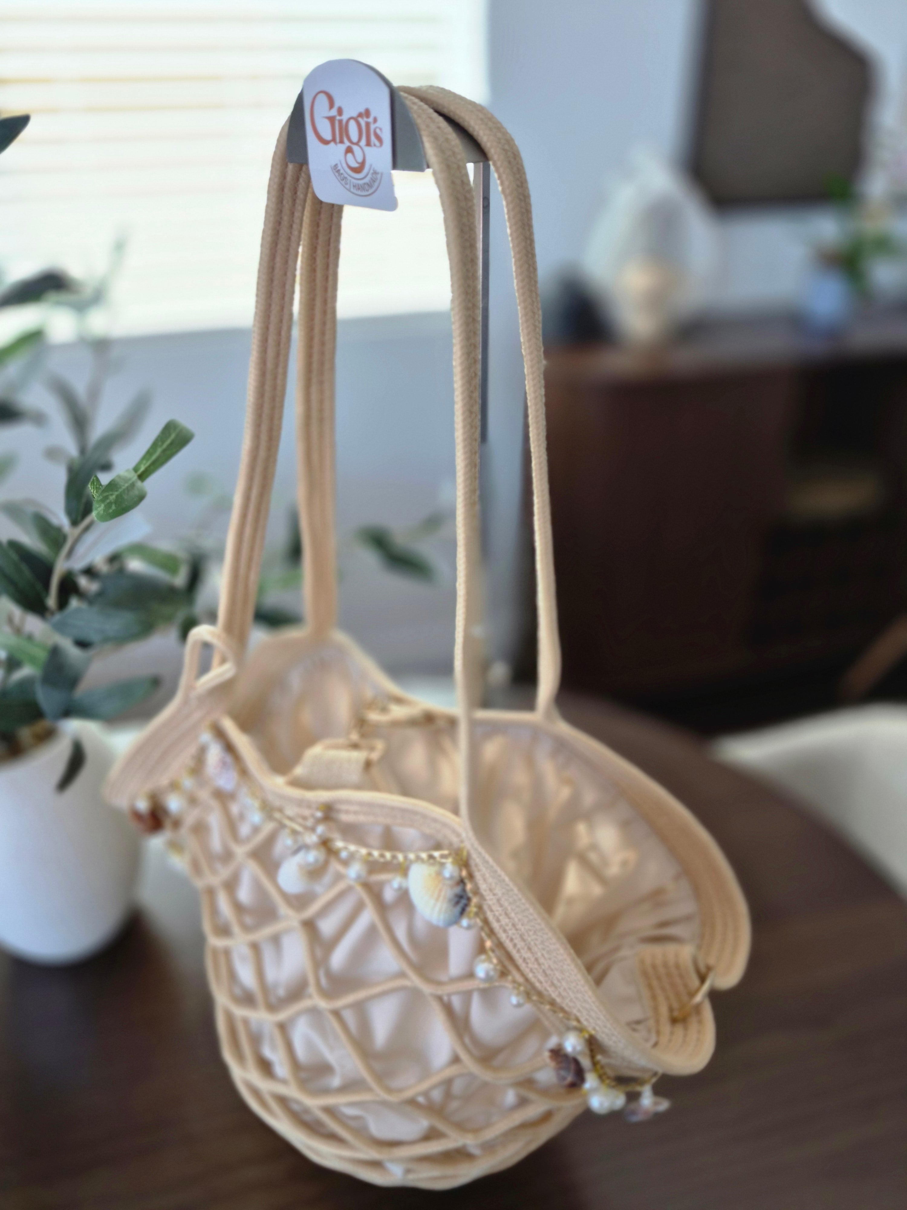 Sandy Pearl Bucket Bag