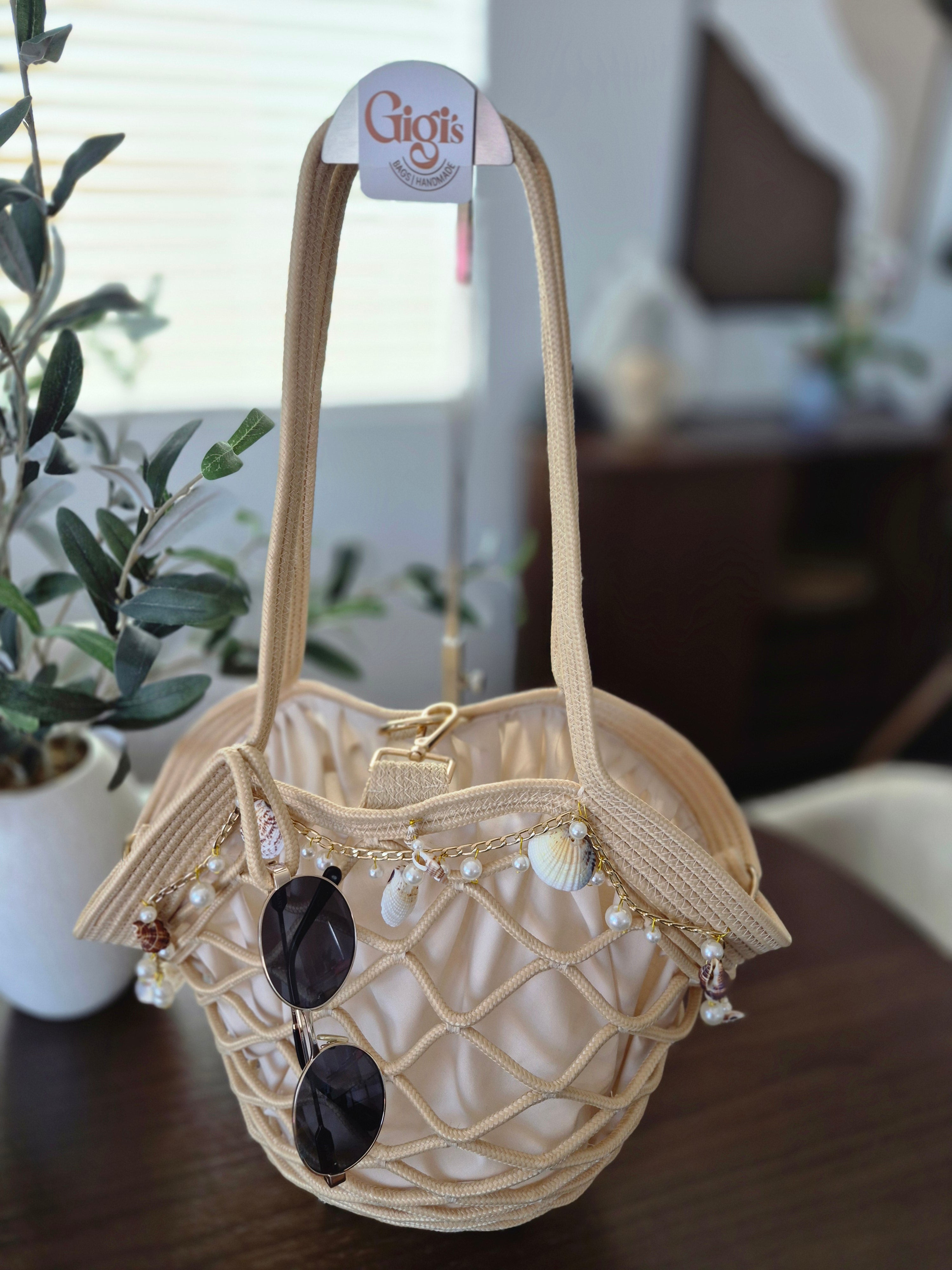 Sandy Pearl Bucket Bag